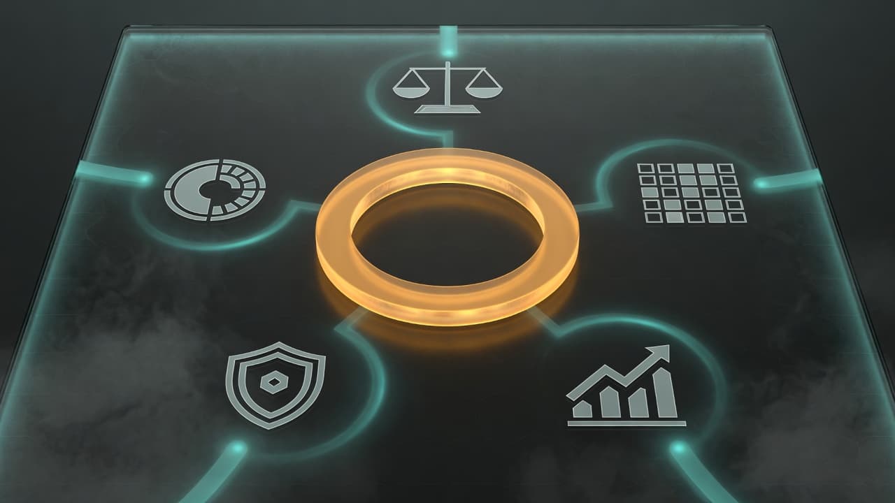 COO orchestrator routing specialists on a glass command surface